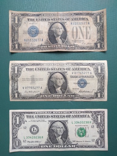 Zdjęcie oferty: 1 Dolar set 1928,1957,1999 dollar