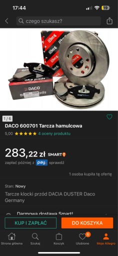 Zdjęcie oferty: Tarcze klocki przód Dacia Duster Daco Germany