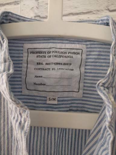 Zdjęcie oferty: Koszula więzienna USA S/M uniform pasiasta bawełna