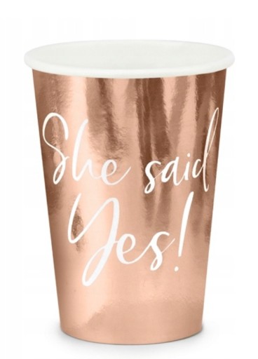 Zdjęcie oferty: KUBECZKI PAPIEROWE SHE SAID YES ROSE GOLD 6szt