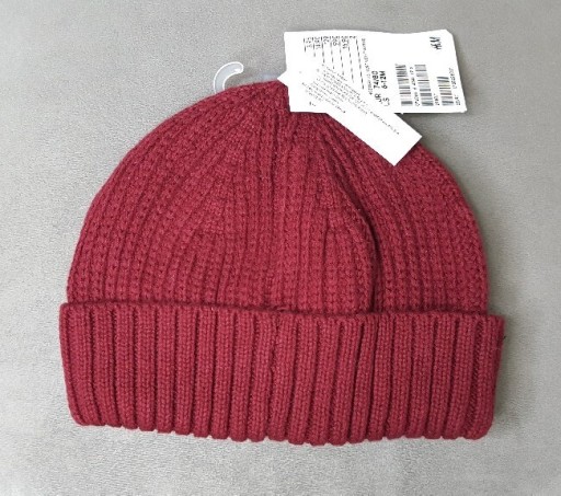 Zdjęcie oferty: Nowa czapka 6-12 m w prążki 74 cm bordo H&M 46-48 