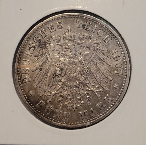 Zdjęcie oferty: Cesarstwo Niemieckie 5 marek, 1907(116)