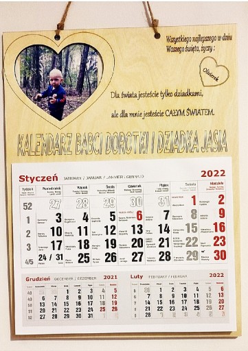 Zdjęcie oferty: Kalendarz dla Babci i Dziadka + miejsce na zdjęcie