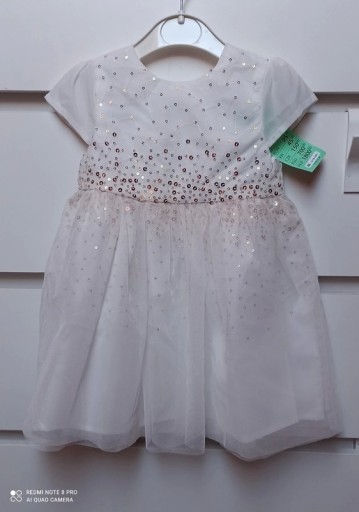 Zdjęcie oferty: Biała sukienka nowa 86 chrzest cekiny