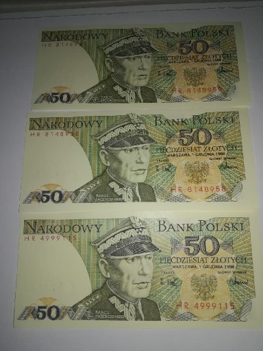 Zdjęcie oferty: 50zł. Banknot PRL.UNC. Zestaw 3szt.