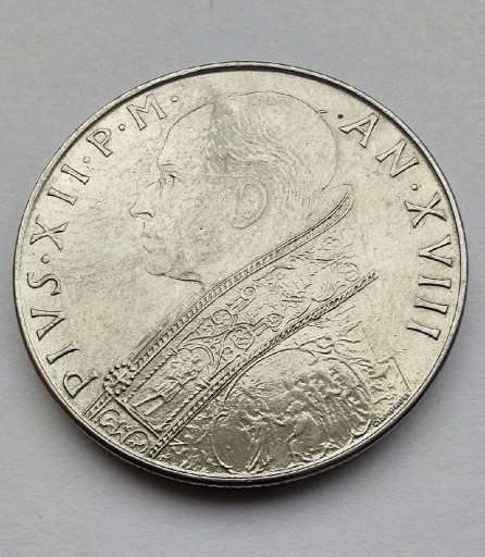 Zdjęcie oferty: WATYKAN 100 Lire 1956 Pius XII okołoMENNICZA