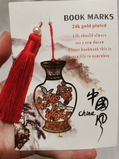 Zdjęcie oferty: Chińska zakładka do książki Wazon Kwiaty Ptaki