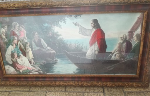 Zdjęcie oferty: Obraz Religijny Pan Jezus nauczający na łodzi.Giov
