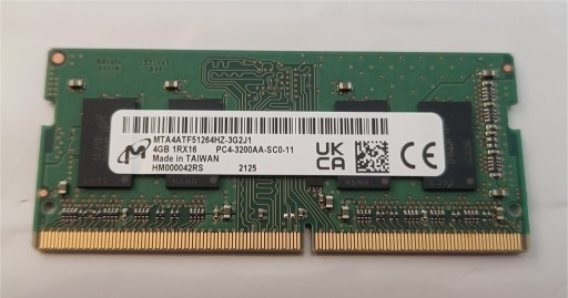 Zdjęcie oferty: PAMIĘĆ RAM DDR4 MICRON 4GB PC4-3200AA-SC0-11