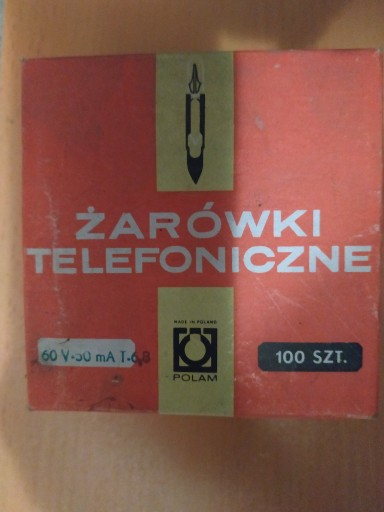 Zdjęcie oferty: Żarówka telefoniczna Polam T-6 60V 50mA