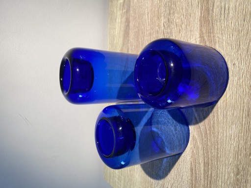 Zdjęcie oferty: Świeczniki szklane granatowe niemieckie