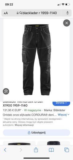 Zdjęcie oferty: BLAKLADER 59-114019 jeans igła