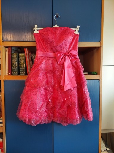 Zdjęcie oferty: Sukienka różowa cekiny karnawał gorset