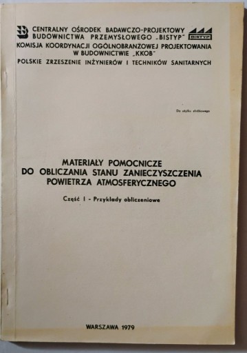 Zdjęcie oferty: Materiały pomoc obliczania stanu zanieczyszczenia