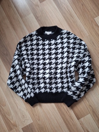 Zdjęcie oferty: H&M sweter pudełkowy w pepitkę rozmiar S