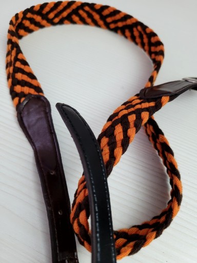 Zdjęcie oferty: Pasek pleciony pomarańczowy plus brąz vintage 