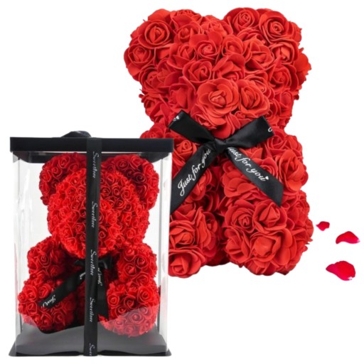 Zdjęcie oferty: PREZENT WALENTYKI Miś z Róż 25cm Kwiaty