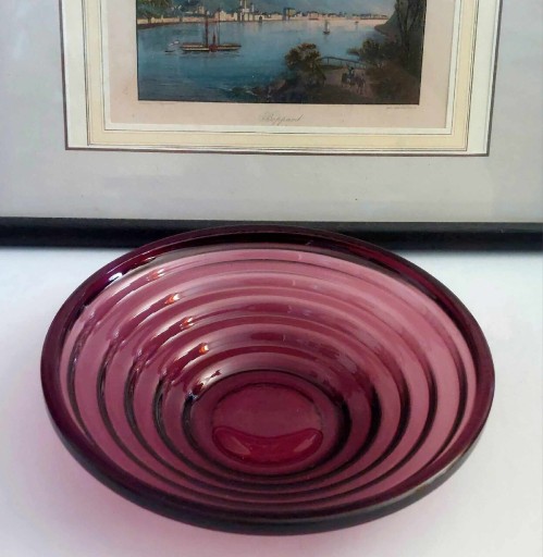 Zdjęcie oferty: Vintage Blenko Step Bowl Ametyst Art Deco 25cm