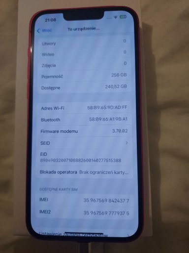 Zdjęcie oferty: Smartfon Apple iPhone 14 Plus 6 GB / 256 GB 5G czerwony