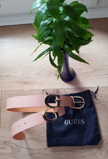 Zdjęcie oferty: Damski pasek Guess weist belt Bloosh S/L,  pudrowy