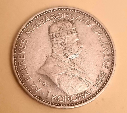 Zdjęcie oferty: 1 korona Franciszek Józef I 1896 r, 1000 lecie 