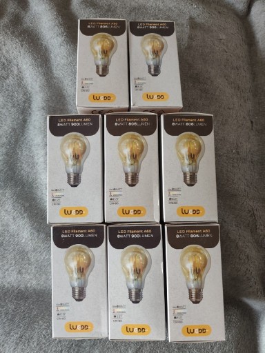 Zdjęcie oferty: Żarówka LED Filament A60 800 WATT 900 Lumen 8 sztuk