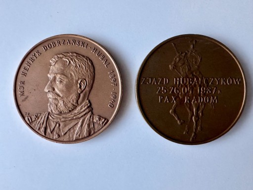 Zdjęcie oferty: Medal 1987 Henryk Dobrzański HUBAL Zjazd Hubalczyków PAX Radom