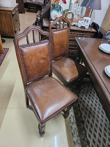 Zdjęcie oferty: Krzesła skórzane rustykalne drewniane