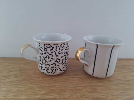 Zdjęcie oferty: zestaw 2szt filiżanki komplet białe we wzory 
