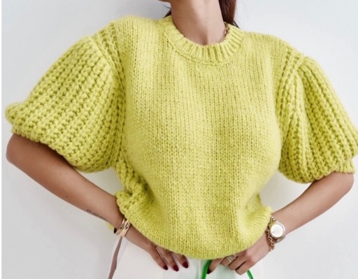 Zdjęcie oferty: Sweter Cocomore S M L uni limonkowy wełna moher 