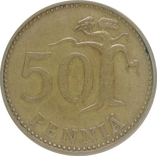 Zdjęcie oferty: Finlandia 50 pennia 1977, KM#48