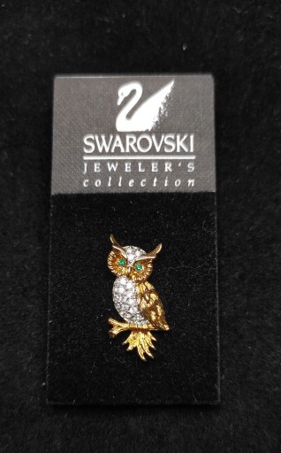 Zdjęcie oferty: Przypinka sowa swarovski pozłacana 