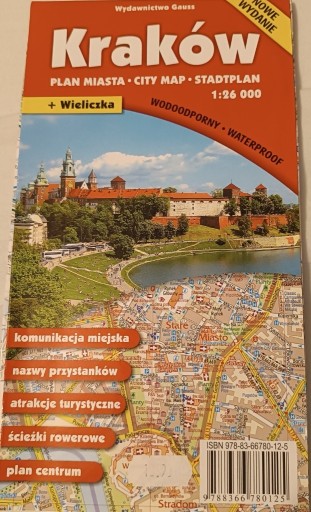 Zdjęcie oferty: Kraków plan miasta Wydawnictwo Gauss 1:26 000