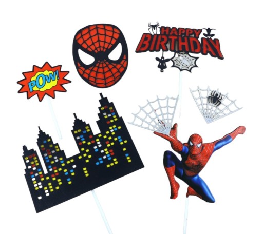 Zdjęcie oferty: Topper SPIDERMAN 7szt na tort URODZINOWY 