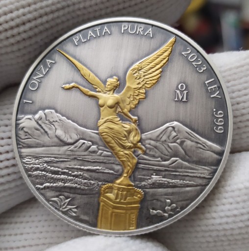 Zdjęcie oferty: Moneta srebrna Meksyk Libertad 2023 antique gold
