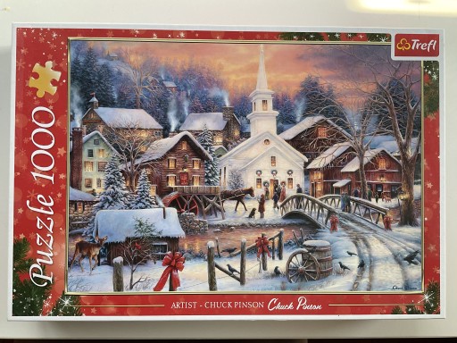Zdjęcie oferty: Trefl Puzzle 1000 Białe Święta Chuck Pinson