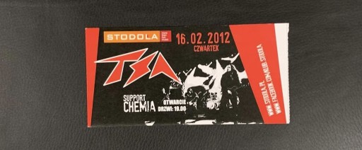 Zdjęcie oferty: Bilet z koncertu TSA STODOŁA WARSZAWA 16.02.2012