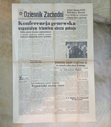 Zdjęcie oferty: Dziennik Zachodni, wtorek 26 lipca 1955