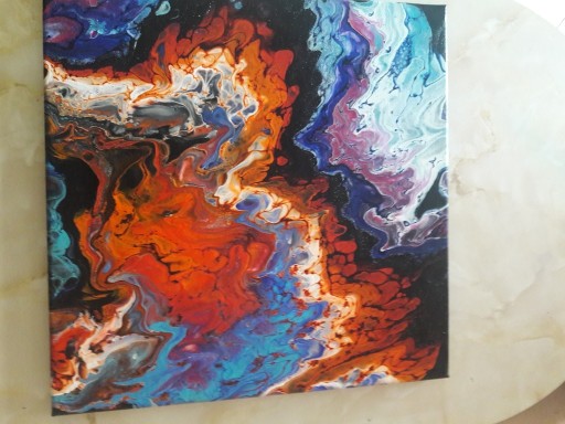 Zdjęcie oferty: Obraz akrylowy abstrakcja pouring 40x40