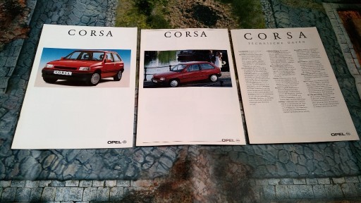 Zdjęcie oferty: Opel Corsa 1992 r. Prospekt 3 szt.