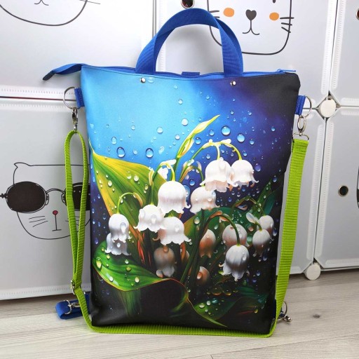 Zdjęcie oferty: Torba-plecak wodoodporna Lilia Doliny handmade
