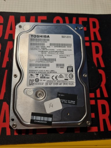 Zdjęcie oferty: dysk HDD TOSHIBA 500GB .14