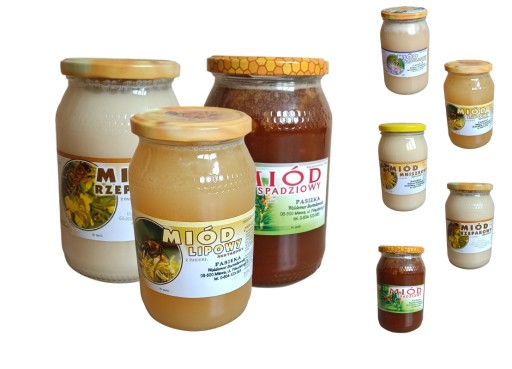 Zdjęcie oferty: Trzy duże miody prosto z pasieki (3 x 1,2kg = 3,6kg) (3 x 0,9L)