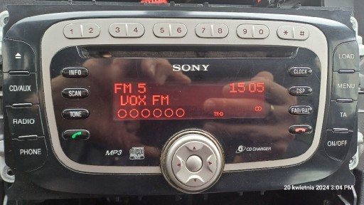 Zdjęcie oferty: Radio Sony Ford Oryginał zmieniarka 6cd