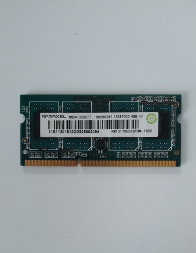 Zdjęcie oferty: Pamięć RAM DDR3L 4GB Ramaxel RMT3170EB68F9W-1600