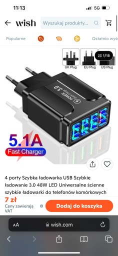 Zdjęcie oferty: 4 Ports Fast Charging USB Charger Quick Charger