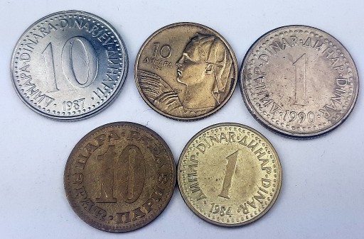 Zdjęcie oferty: Jugosławia - zestaw monet -5 szt