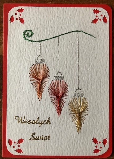 Zdjęcie oferty: Kartka świąteczna ręcznie haftowana