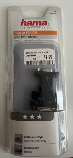 Zdjęcie oferty: Adapter VGA DVI Hama Pozłacane styki