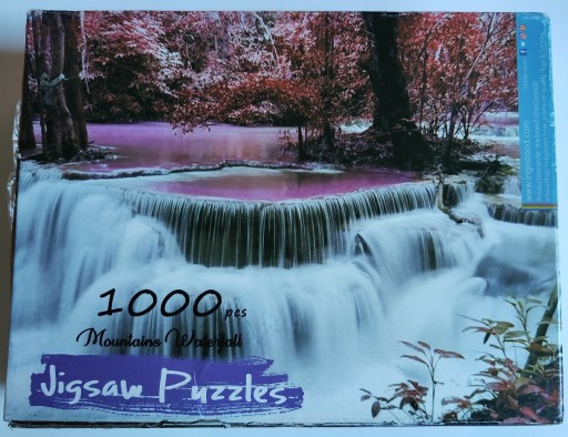 Zdjęcie oferty: Puzzle 1000 InGoood Montains Waterfall drewniane